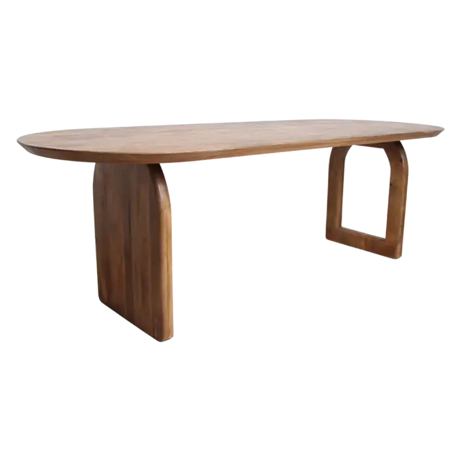Betaalbaar Raw Materials Bullnose eettafel mix onderstel bruin 180 cm