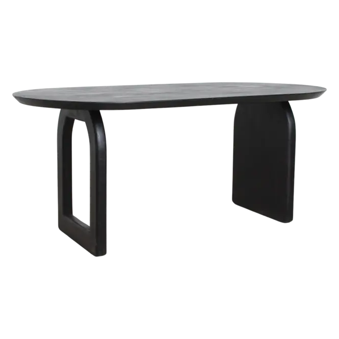 Raw Materials Bullnose eettafel mix onderstel zwart 180 cm Aanbieding