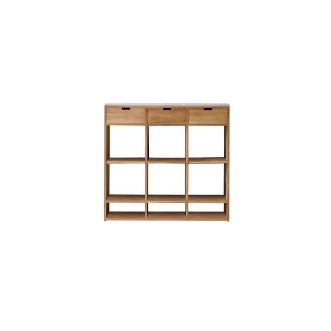 Weekendaanbieding Tikamoon - Miho - Teak en premium terrazzo White bijzettafel