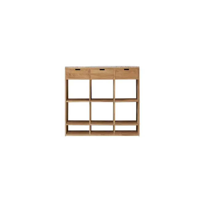 Tikamoon - Miho - Teak en premium terrazzo Pink bijzettafel Lage Prijs