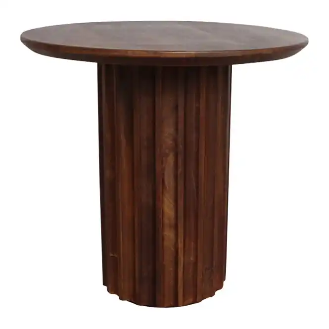 Raw Materials Bullnose Bijzettafel Reversed Fluted Ø 50 cm - Brown Exclusieve Aanbieding