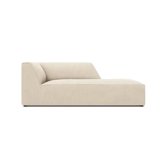 Exclusieve Aanbieding Windsor & Co Sao Chaise Longue Rechts - Ribstof - Lichtbeige