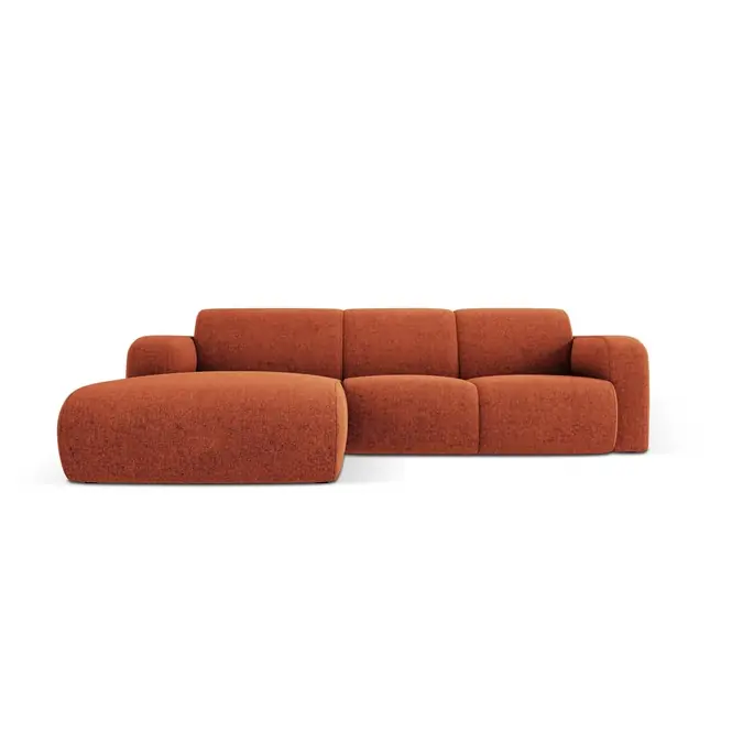 Gereduceerde Prijs Windsor & Co Lola Hoekbank met Chaise Longue Links - Chenille - Terracotta