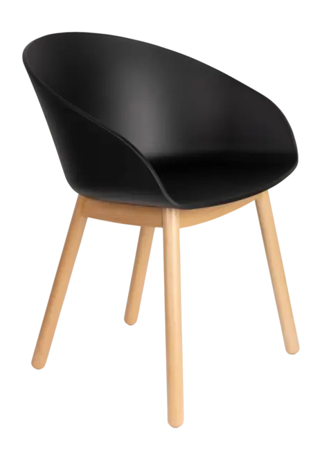 Zuiver Void Stoel Black Armchair Oak Weekendaanbieding