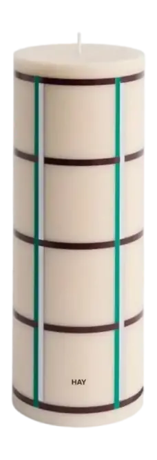 HAY Column Candle Large Kaars Off-White, Green Bordeaux And Silver Merkproduct