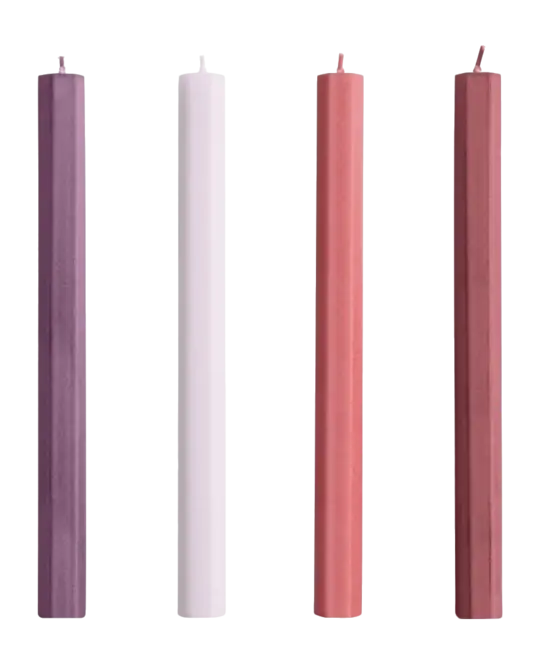 HAY Hexagon Candle Kaars Reds And Bordeaux Set van 4 Speciale Aanbieding