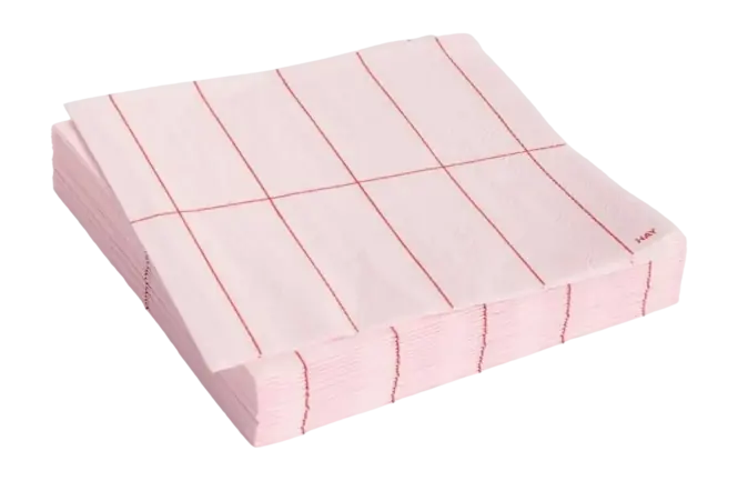 Meest Verkocht HAY Pattern Napkins Lunch Servet Light Pink And Red Grid (Set van 20)