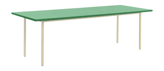 HAY Two-Colour Tafel Ivory Powder Coated Steel Frame Green Mint L240 x W90 x H74 cm Must-Have