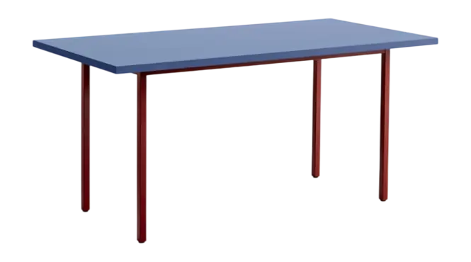 HAY Two-Colour Tafel Maroon Red Powder Coated Steel Frame Blue L160 x W82 x H74 cm Aanbieding