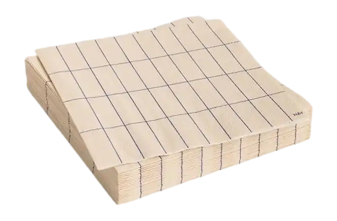 Korting HAY Pattern Napkins Lunch Servet Off-White And Blue Grid (Set van 20)