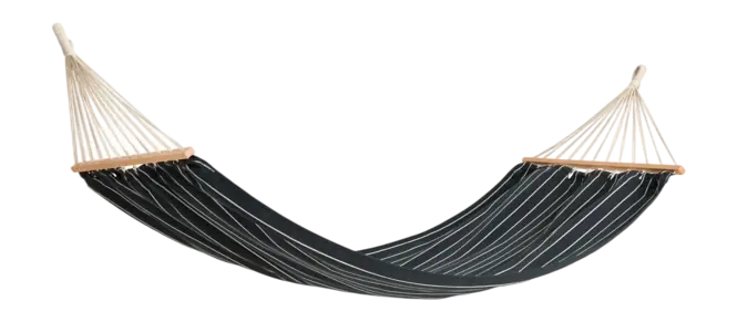 HAY Outdoor Market Hammock Hangmat Black With Beige Stripe Exclusieve Aanbieding