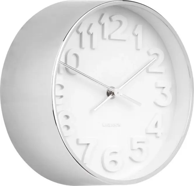 Karlsson Stout Klok Chrome Steel 22 cm Gecertificeerd