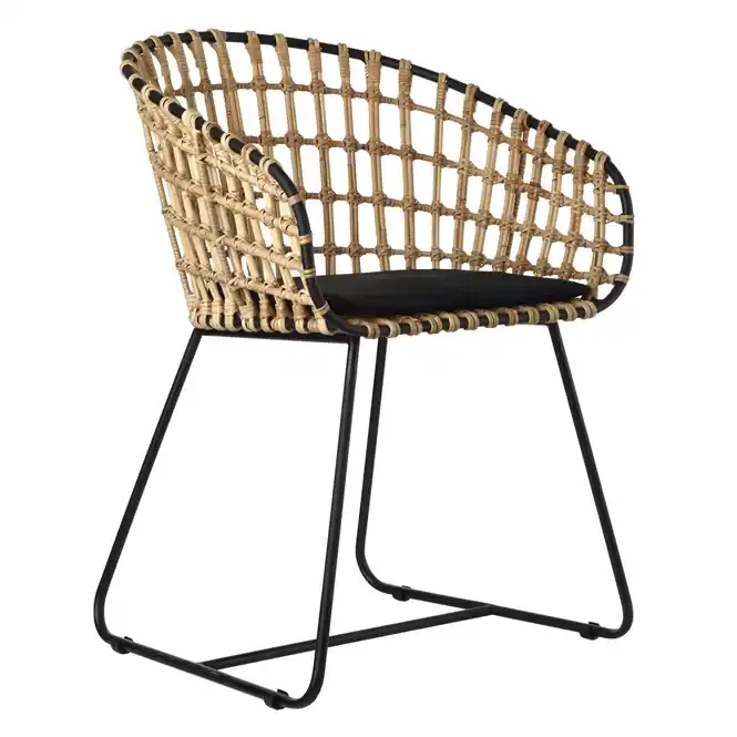POLSPOTTEN Tokyo Stoel Black / Rattan Nieuw