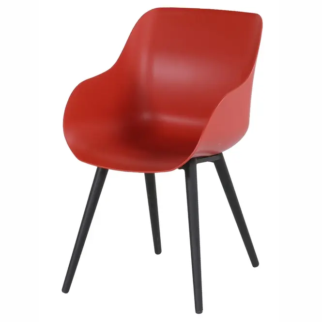 Betaalbaar Hartman Sophie Tuinstoel Carbon Black Vulcano Red Organic Studio Chair (set van 2)