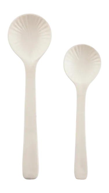vtwonen Salad Servers Saladebestek Offwhite Ceramic (Set van 2) Uitverkoop