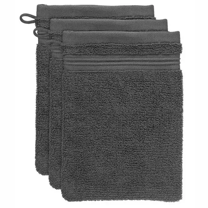 Lage Kosten Beddinghouse Sheer Washandje Anthracite (Set van 3)