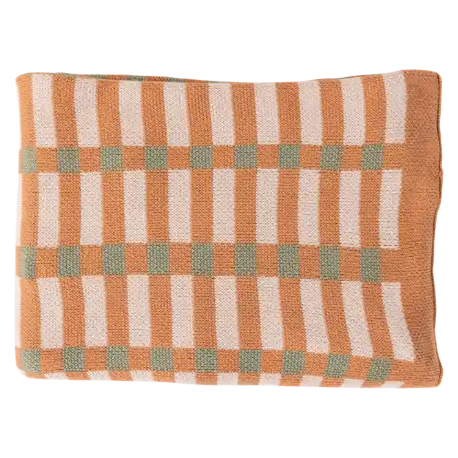 WOOOD Vola Kleed - Katoen - Groen Oranje - 1x170x130 Gratis Retour