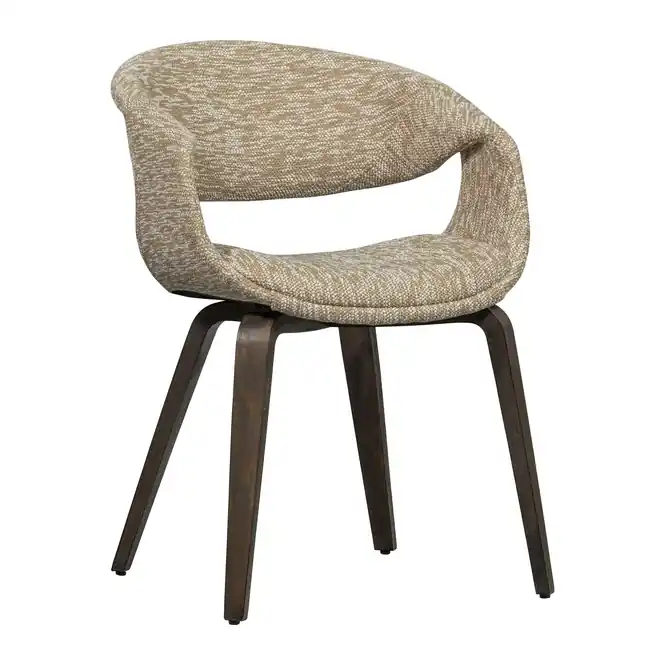 WOOOD Yossi Eetkamerstoel Donker Eiken - Zand Speciale Aanbieding