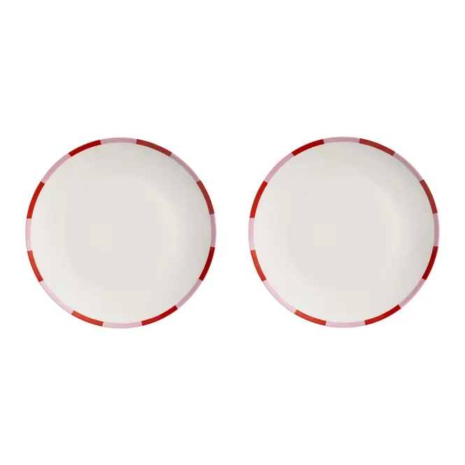 &k amsterdam Bliss Bord Ø 27 cm - Roze - Set van 2 Merkproduct
