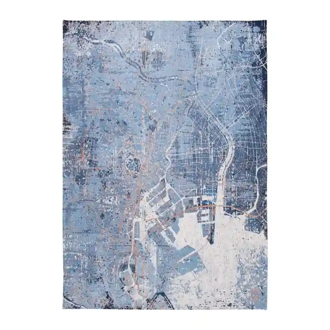 Louis de Poortere Cities Vloerkleed 170 x 240 cm - Conductive Blue Shop Nu