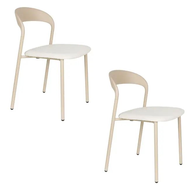 Housecraft Living Adelina Eetkamerstoelen Beige - Set van 2 Rechtstreeks Van De Fabrikant