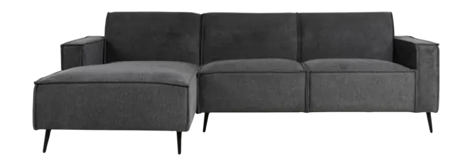 by fonQ Bo Hoekbank met Chaise Longue Links - Linnen - Antraciet Betrouwbaar