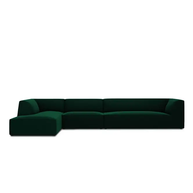 Koop Vandaag Windsor & Co Sao Hoekbank met Chaise Longue Links - 5-zits - Velvet - Flessengroen