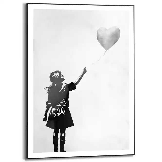 Aanbieding Reinders - Balloon Girl - Schilderij 70x50cm Zwart