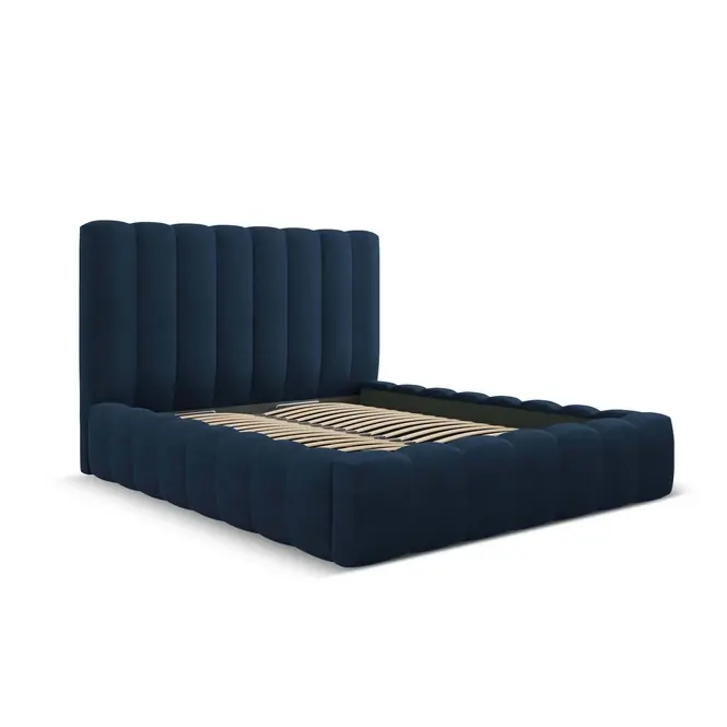 Seizoensaanbieding Milo Casa Bedframe Gina met Opbergruimte - 160 x 200 cm - Geweven - Koningsblauw