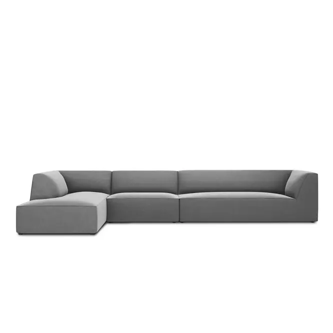 Windsor & Co Sao Hoekbank met Chaise Longue Links - 5-zits - Velvet - Grijs Bestel Nu