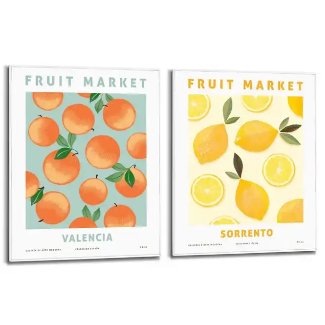 Actieprijs Reinders - Fruity Sunshine - Schilderijen set 2x 50x40cm White