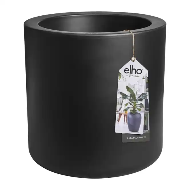 Laatste Versie Elho Pure Cilinder Wheels 50 - Zwart - L 50 x B x H 50 cm - Balkon, Binnen en Buiten - 100% gerecycled kunststof kunststof