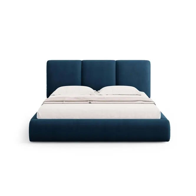 Betrouwbaar Windsor & Co Horizon Bedframe met Opbergvak - 200 x 200 cm - Chenille - Koningsblauw