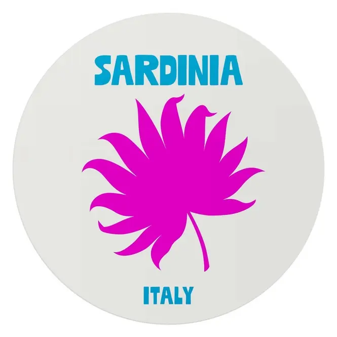 Aanbieding Reinders - Sardinië - Glasschilderij Ø 70 cm - Roze