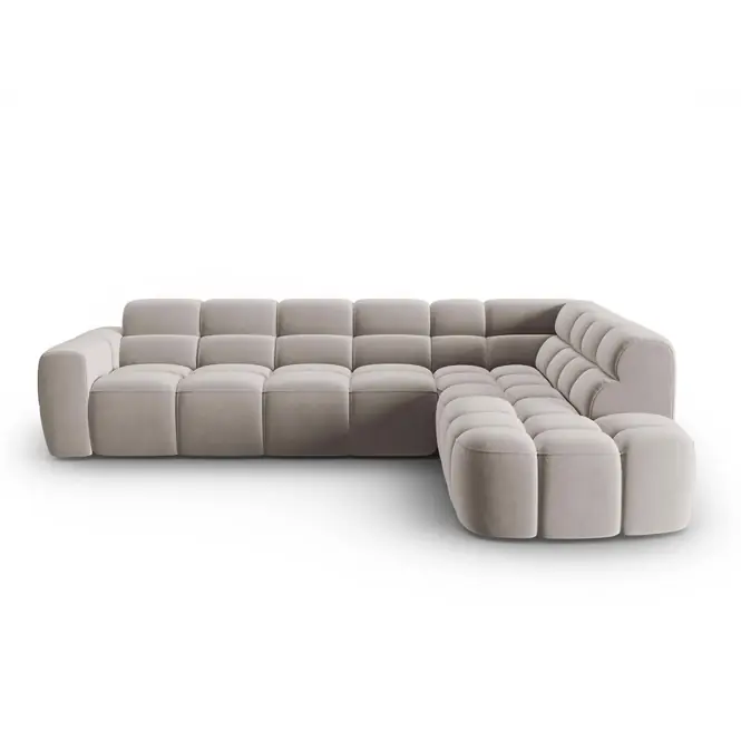 Beperkte Voorraad Micadoni Lisa Hoekbank Rechts - Velvet - Lichtbeige