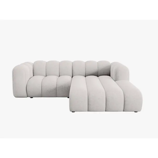 Bestel Nu Micadoni Lupine 3-zits Hoekbank met Chaise Longue Rechts - Chenille - Lichtgrijs