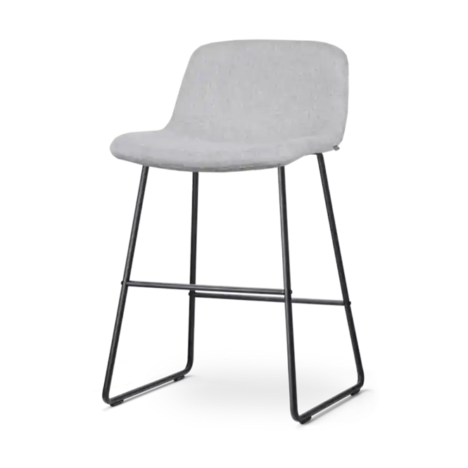 Beperkte Voorraad Nolon Nino-Mats Barkruk Lichtgrijs - Zwart Onderstel - 65 cm