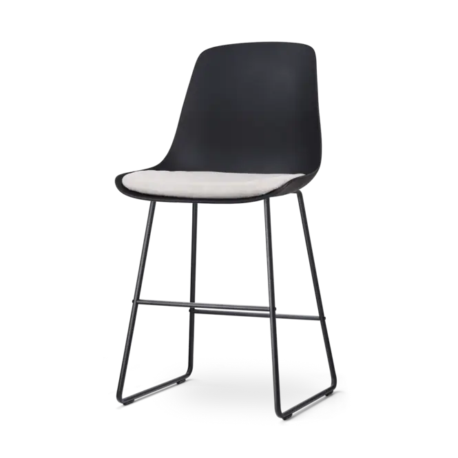 Betaalbaar Nolon Nino-Liv Barkruk Zwart - Beige Kussen - Zwart Frame - 65cm