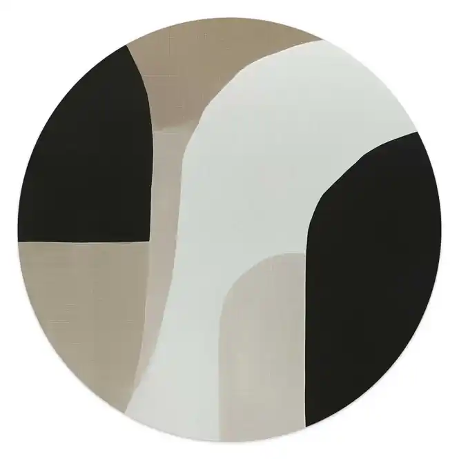 Reinders - Abstracte sfeer II - Glasschilderij Ø 50 cm - Beige Snelle Levering