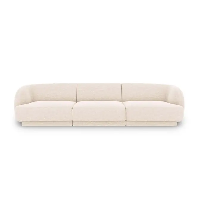 Actieprijs Micadoni Miley 3-zitsbank - Chenille - Crème