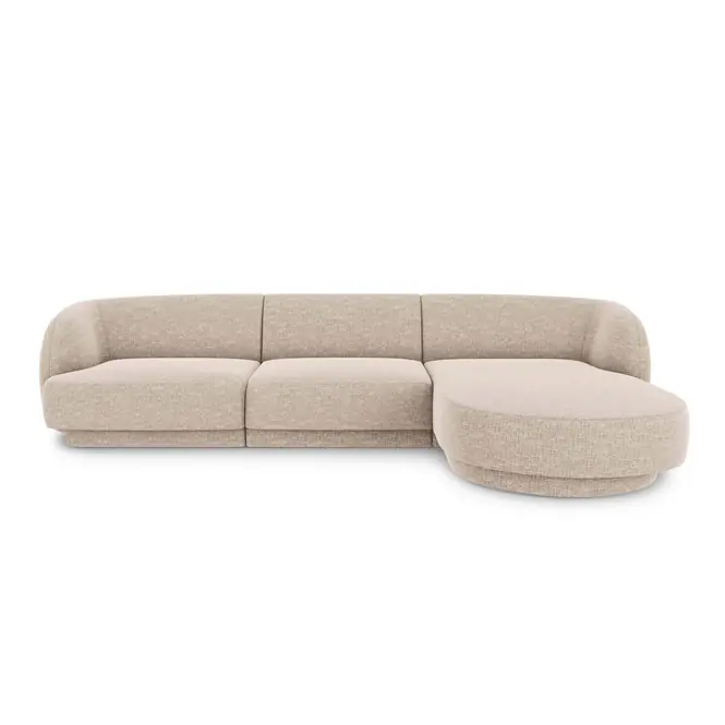 Bestel Nu Micadoni Miley Hoekbank met Chaise Longue Rechts - Chenille - Kiezelgrijs