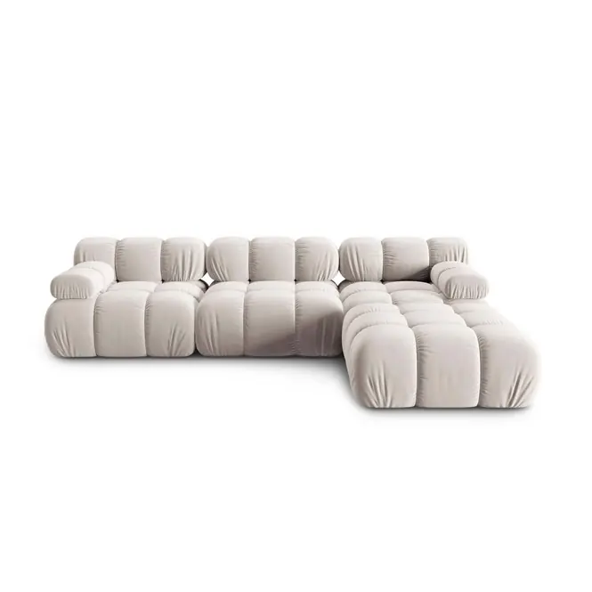 Superprijs Milo Casa Tropea Modulaire Modulaire 3-zitsbank met Hocker - Lichtbeige