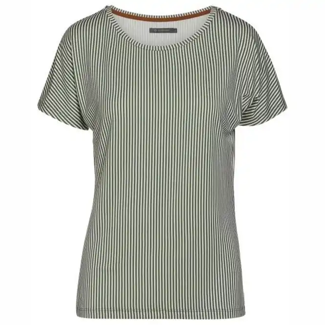 Hoge Kwaliteit Essenza Ellen Striped Top Dames Laurel Green Short Sleeve