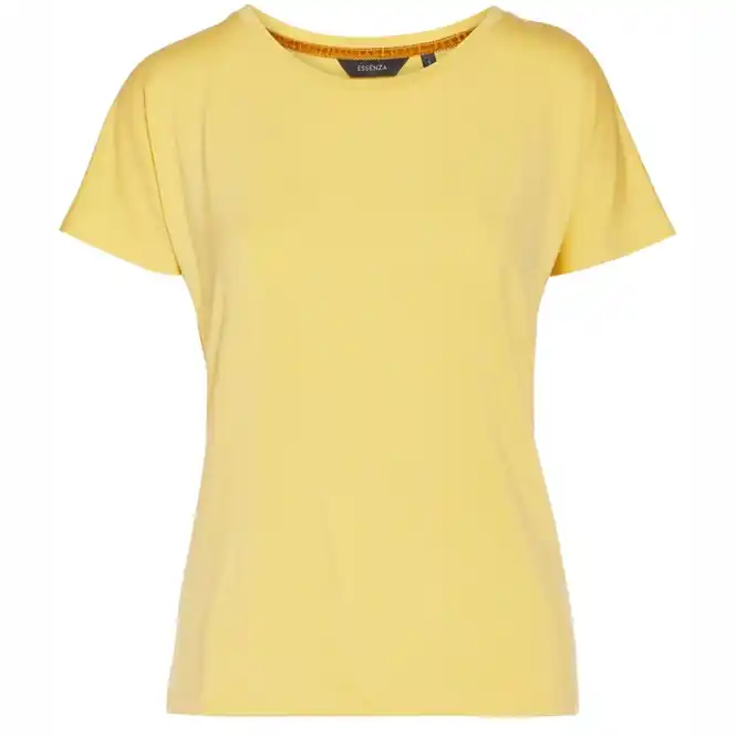 Essenza Ellen Uni Top Dames Dreamy Yellow Short Sleeve Rechtstreeks Van De Fabrikant
