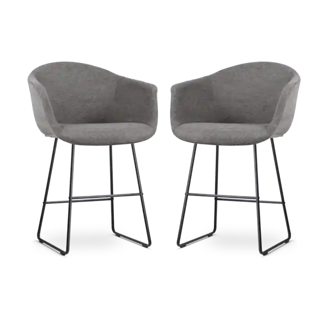 Nolon Nino-Otis Barkrukken Set van 2 - Donkergrijs - Zwart - 65 cm Bestseller