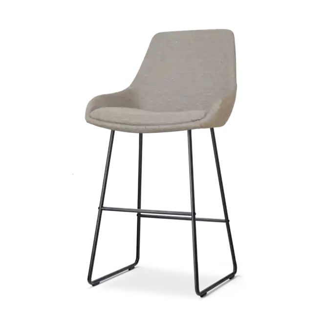 Betrouwbaar Nolon Nino-Isa Barkruk Warm Grijs - Stof - Zwart Onderstel - 75 cm