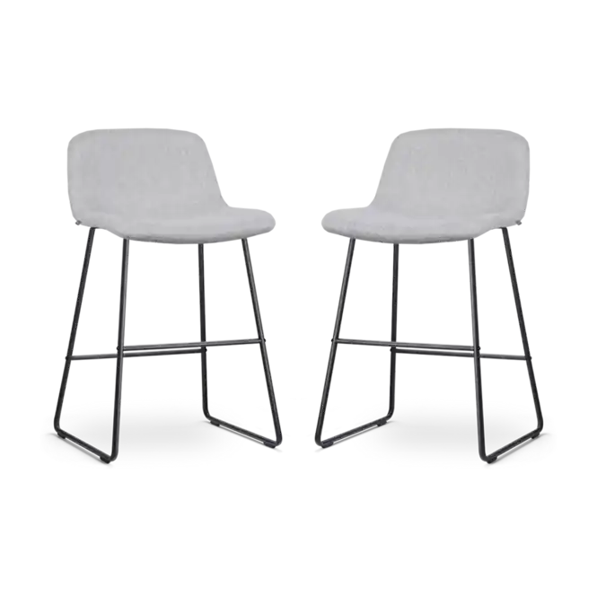 Actieprijs Nolon Nino-Mats Barkrukken Set van 2 - Lichtgrijs - Zwart - 65 cm